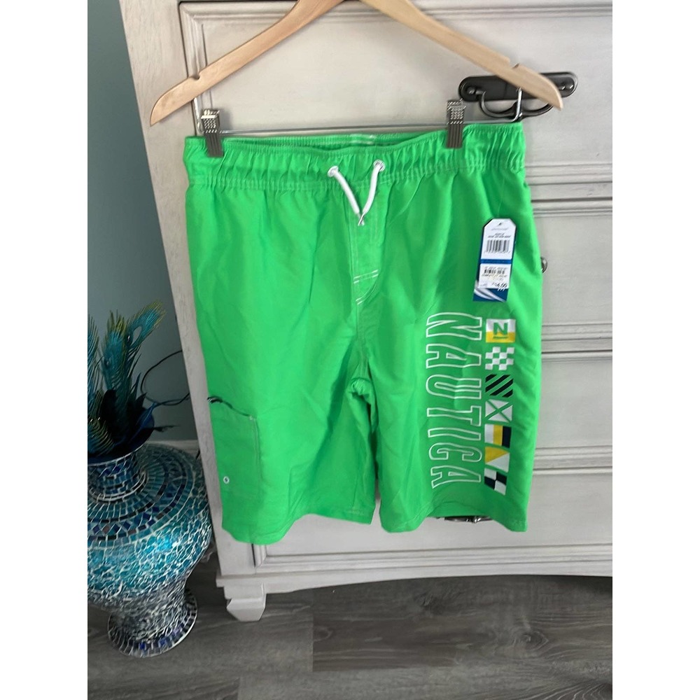 Nautica boys, neon green swim trunks new with tags size XL, 18/20